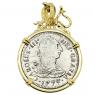 1779 El Cazador Shipwreck 2 reales gold pendant
