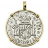 1783 El Cazador Shipwreck 2 reales gold pendant