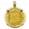 1752 Dutch ducat coin in 18k gold pendant