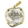 1683 Spanish one real coin gold pendant