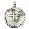 1690 Spanish 2 reales in white gold pendant