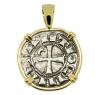 1163-1188 Antioch Crusader Cross Coin in gold Pendant