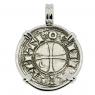 1163-1188 Crusader Cross Coin in white gold Pendant