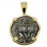 Widows Mite prutah coin in gold pendant