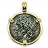 261-240 BC Poseidon tetras coin in gold pendant