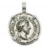 Marcus Aurelius coin in white gold pendant