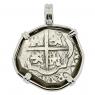 1621-1665 Spanish 2 reales in white gold pendant