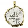 1598-1613 Spanish 2 reales coin in gold pendant