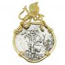 1686 Spanish 2 reales in gold octopus pendant