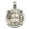 1163-1188 Crusader cross coin in white gold pendant