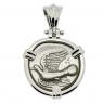 330-280 BC Dove coin in white gold pendant