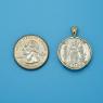 Pendant size next to a Quarter
