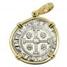 1324-1359 Cyprus Crusader coin in gold pendant