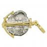 Spanish 2 reales in gold anchor pendant