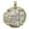 1682 Joanna shipwreck coin in gold pendant