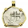 Rooswijk shipwreck coin in 14k gold pendant