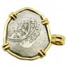 Spanish 4 reales Rooswijk VOC shipwreck coin pendant