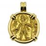 Kushan Empire AD 290-310 dinar in gold pendant