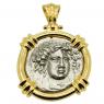 405-370 BC Nymph Larissa drachm in gold pendant