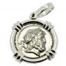 80 BC Jupiter denarius in white gold pendant