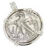 Phoenicia 76-75 BC, Biblical Thirty Pieces of Silver Shekel in 14k white gold pendant.