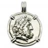 196-146 BC Zeus Stater in white gold pendant