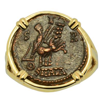 Constantine Hand of God coin gold ladies ring