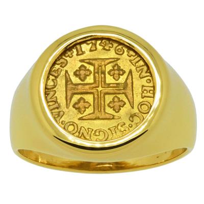 1746 Portuguese 400 Reis in gold men's ring
