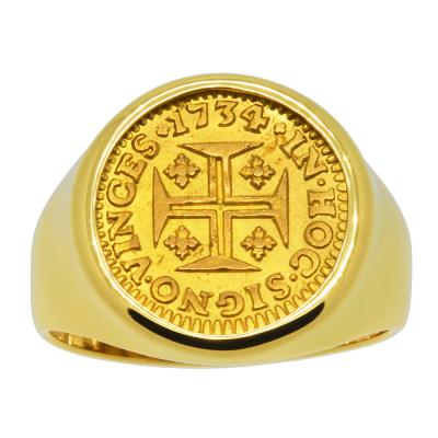 1734 Portuguese 400 Reis in gold men's ring