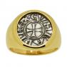 1139-1252 Crusader Cross coin in gold men's ring