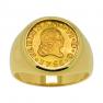 1756 Spanish 1/2 escudo coin in gold men's ring