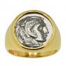 328-323 BC Alexander the Great coin in gold men's ring