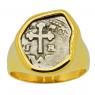 1686-1699 Spanish coin in gold men's ring