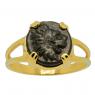 309-220 BC Lion bronze coin in gold ladies ring