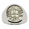 1139-1252 Crusader Cross coin in white gold men's ring