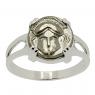 450-350 BC Helmet coin in white gold ladies ring