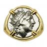 88-84 BC Helios Drachm in gold ladies ring