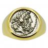 196-146 BC Zeus coin in gold men's ring