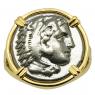 330-323 BC Alexander the Great coin in gold ladies ring