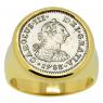 1783 El Cazador 1/2 real coin in gold men's ring