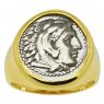 325-323 BC Alexander the Great coin gold men's ring
