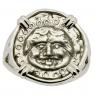 450-400 BC Gorgon coin in white gold ladies ring