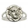 170-150 BC Helios coin in white gold ladies ring