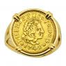 1742 Spanish 1/2 Escudo coin in gold ladies ring