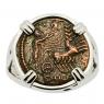 AD 337-340 Hand of God coin in white gold ladies ring