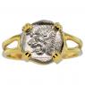 450-400 BC roaring Lion Obol in gold ladies ring