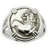 386-338 BC Lion coin in white gold ladies ring