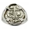 1705-1707 Spanish coin in white gold ladies ring