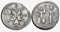 Janus & Roma denarius 120 BC