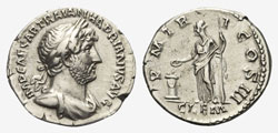 Emperor Hadrian denarius AD 124